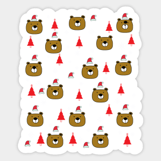 Merry christmas bear face mask, Bear face mask, Tree christmas face mask. Sticker